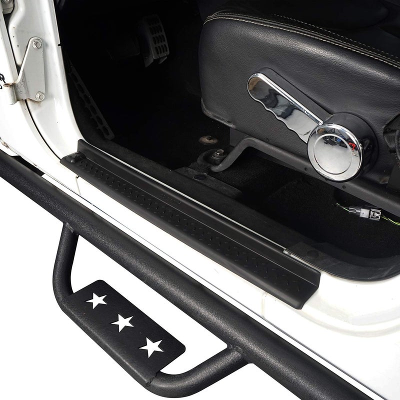 Hooke Road Wrangler JK Door Sill Entry Guard Black Thresholds Kit Compatible with Jeep JK Wrangler Unlimited 4-Door 07-18 - Image 4